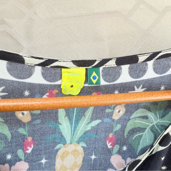 Farm Rio Women Bohemian Floral Tropical Jungle Blouse Oversize Size PP or XS - Picture 4 of 9